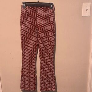 Source Unknown Red and Black Patterned Flare Pants